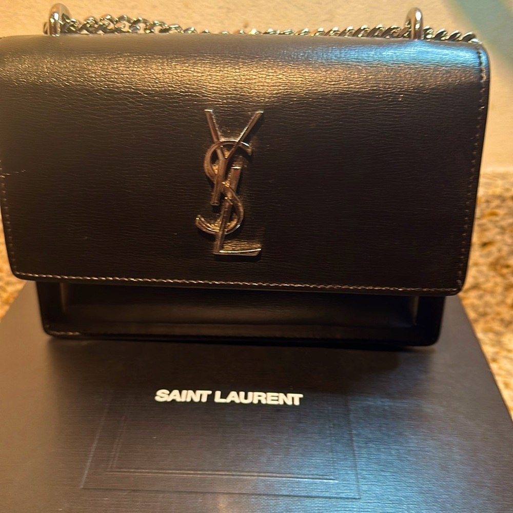 Saint Laurent Calfskin Monogram Sunset Wallet